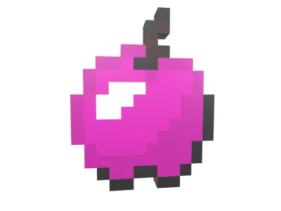 Pixel Apple v1 015 Low-poly 3D model