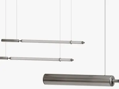 Solo Minimalist Strip Line Pendant Light 3D model