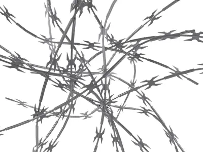 Razor Wire Chrome Low-poly 3D model