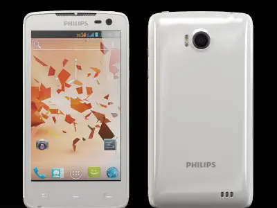 Philips Xenium W732 White Low-poly 3D model