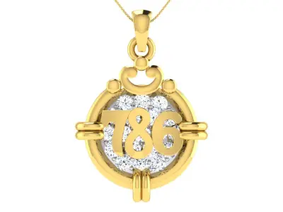 light weight yellow gold  diamond pendent -ZA PN 3170 3D print model