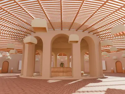Art Gallery 06 - Metaverse - Baked Low-poly 3D model