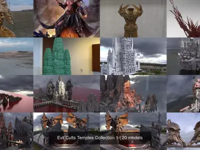 Evil Cults Temples Collection 1 3D Model Pack