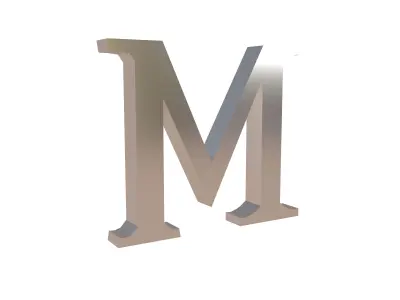 Roman Numerals 1000 v1 003 Low-poly 3D model