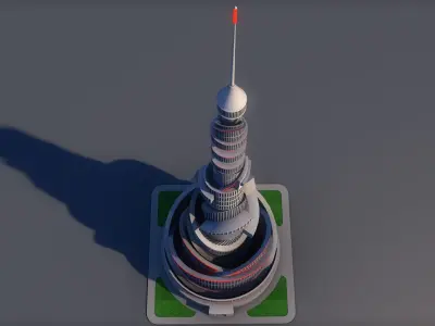 Sci-Fi Skyscraper 3D model purchase