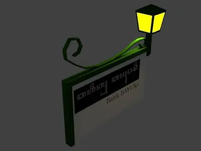 ShopSign with Lamp 1 3D model