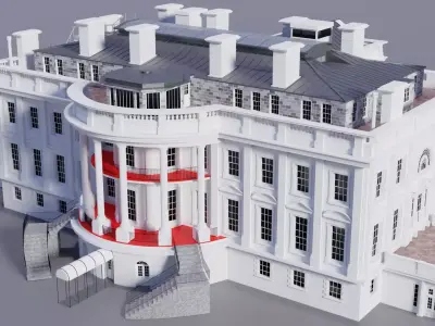 White House 3D Model and extras 3D model