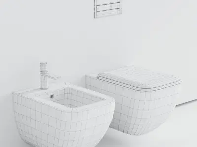 Ceramica Cielo Shui Comfort Wall-Hung WC Low-poly 3D model
