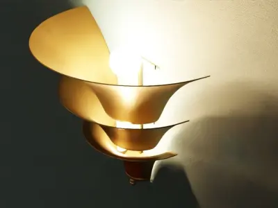 Elegant brass wall lamp 3D model