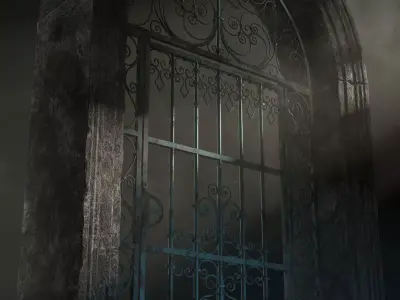 Old Forged gate  Low-poly 3D model