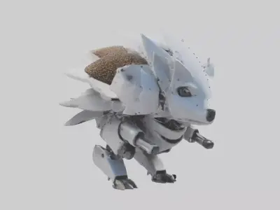 Robot version of a hedgehog model 3D model