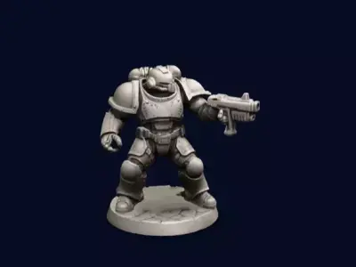 3D Alien Character Holding Weapon FBX - GLB  Game Ready Low-poly 3D model