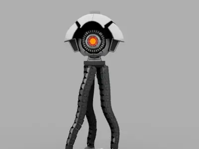 3-leg Robot rigged - animated character 3D model