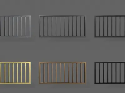 PBR Prison Window 3 Low-poly 3D model