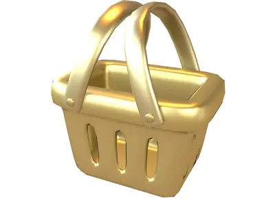 Shopping Basket Icon v1 006 Low-poly 3D model