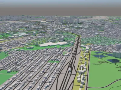 Dallas Texas USA 25x25km 3D City Map 3D model