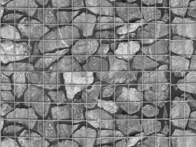 Seamless PBR Scanned Gabion Stone Wall 1x1m Texture Texture