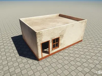 Desert Stone House Pack - 3 Variant Low-poly 3D model