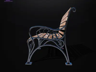 Park Bench  Low-poly 3D model