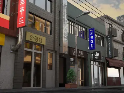Korea Street Exterior scene 3D model