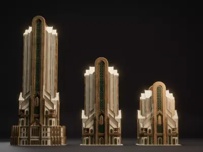 FANTASY ART DECO ARCHITECTURE CLASSIC 03 Low-poly 3D model