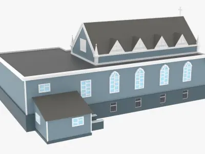 LowPoly Church 01 Low-poly 3D model