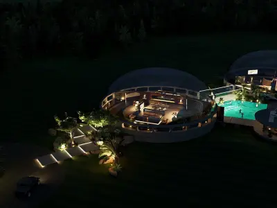 Futuristic Dome House 3D model