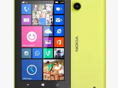Nokia Lumia 630 yellow 3D model