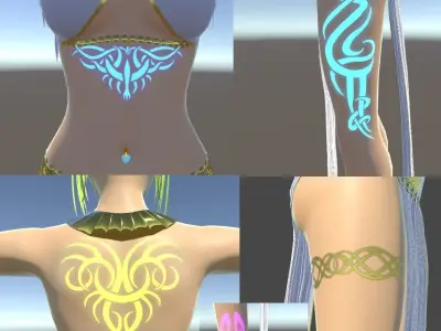 Bellydancer PC only VRChat model Low-poly 3D model