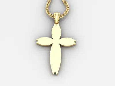 Light Gold 18K Cross Pendant 1CP082 3D print model