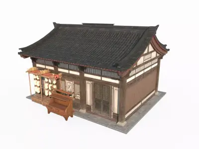 Ancient Asian Architectural Curio Shop 3D model
