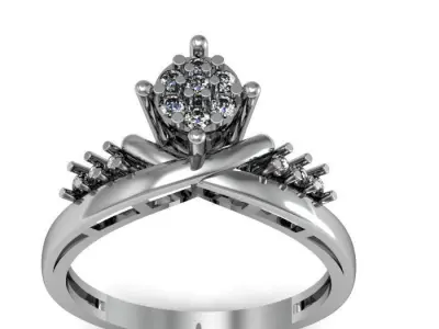 daimond ring 3D print model 32