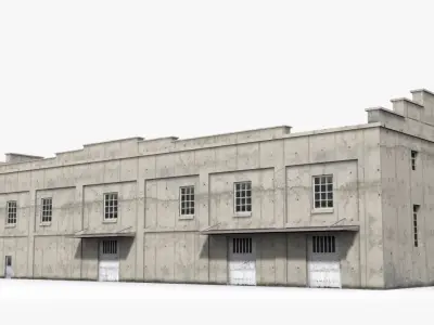 Factory x10 Low-poly 3D model