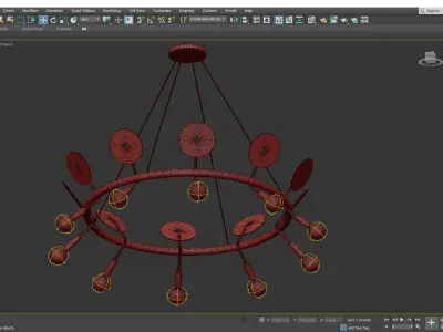 Fern Chandelier Low-poly 3D model