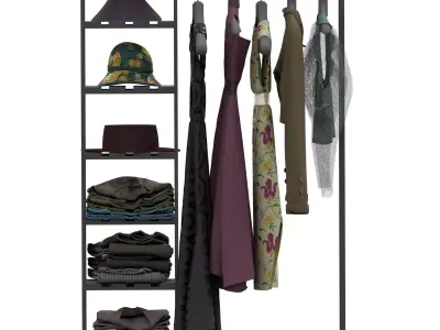 Storage Rack Clothes Low-poly 3D model