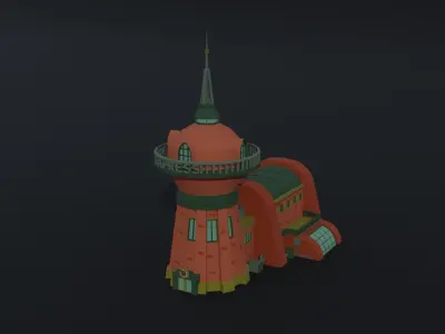 Cartoon Futuramma Planet express Polygonal Style Low-poly 3D model