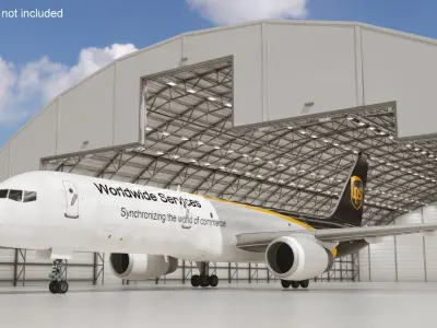  UPS Boeing 767 Cargo Plane Rigged for Maya 