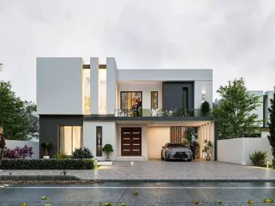 Modern House Vray HDRI Render 3D model