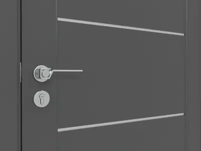 Modern Wooden Interior Door with Furniture 007 3D model