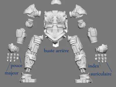 hulkbuster humanoid robot on printer 3D print model