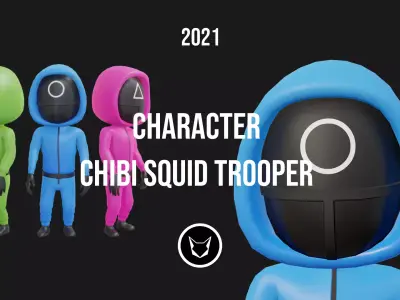 CHARACTER - CHIBI SQUID TROOPER Low-poly 3D model