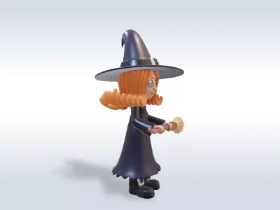 Adorable Witch Halloween Character 3D Model 3D model