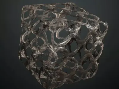 Silver Rusty Metal Weave Transparent PBR Seamless Texture