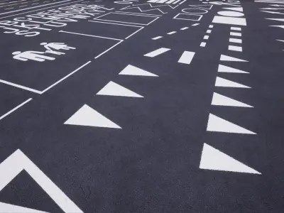 Procedural Road Markings for UE4 Low-poly 3D model