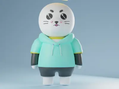  seal cartoon character model 3D Low-poly 3D model