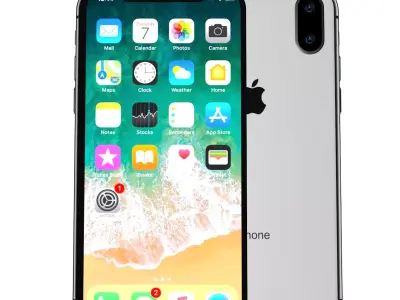 iPhone X xr silver 3D model