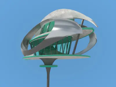 Futuristic Architecture Skyscraper 07 3D model