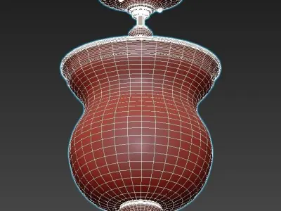 feiss three light semi-flush fixture with clear glass 3D model