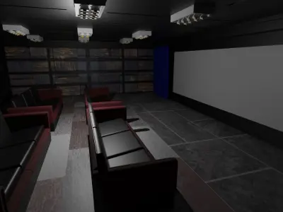 Cinema Room Low-poly 3D model