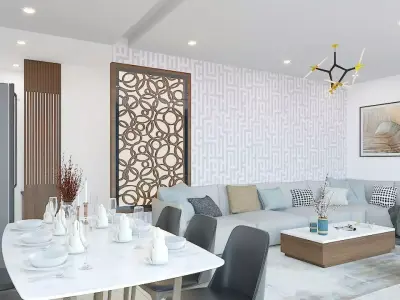 Living and Dining Interior Design - 2 3D model